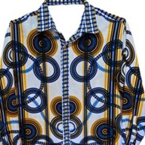 Mens Psychedelic 70s Style Shirt 3X Tall